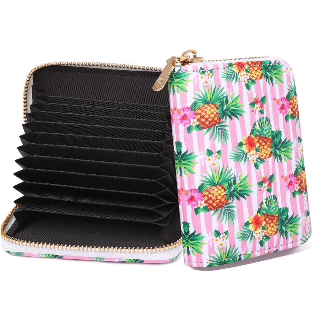 2187 RFID Credit Card Holder-Print Accordian Card Case with Keychain